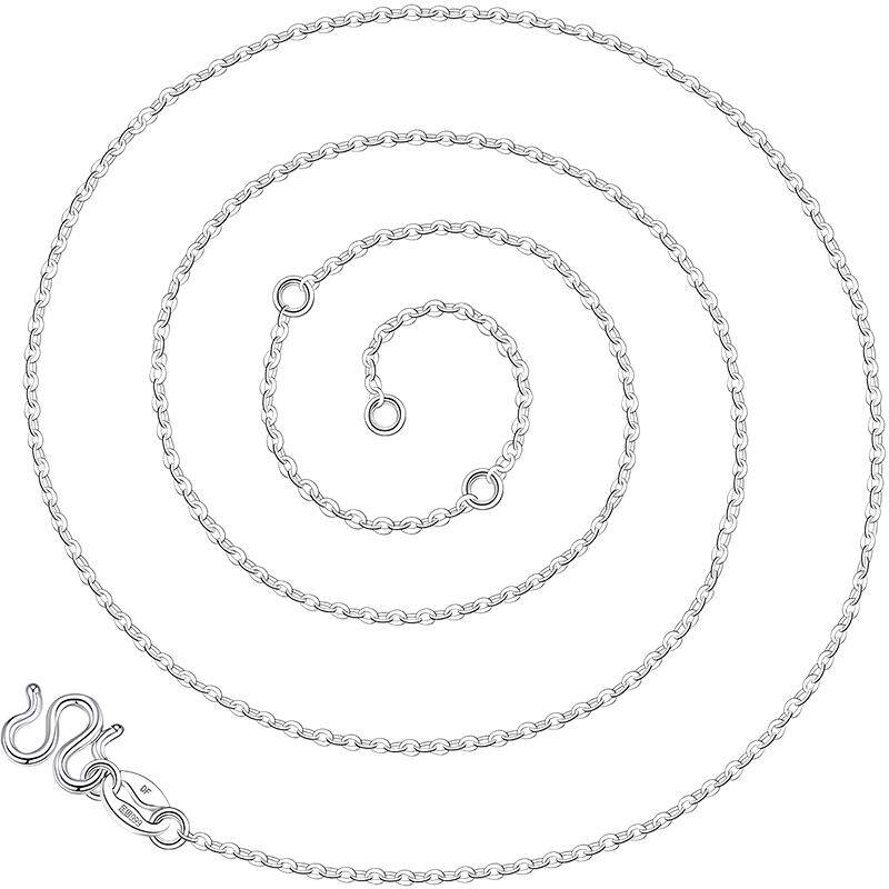 999纯银银项链女999足银白银素链银链子锁骨链O字链裸链单链女款