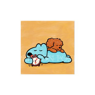 ins奶油风景餐厅装饰画芯海报装裱温馨治愈卡通插画打印挂画画芯