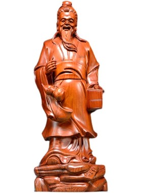 花梨木雕神医华佗像雕刻工艺品医院装饰诊所装饰居家供奉华佗摆件