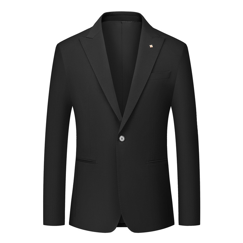 商务风男士黑色西服套装秋季修身西服套装