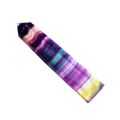 萤石单尖柱天然摆件原石矿物晶体