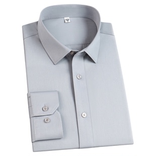 液氨免烫纯色衬衫男长袖商务正装职业春季白衬衣男士纯棉黑色修身