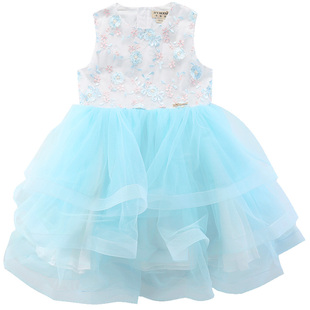 IVY HOUSE常春藤童装女童夏季新款洋气花童绣花网纱裙演出礼服裙