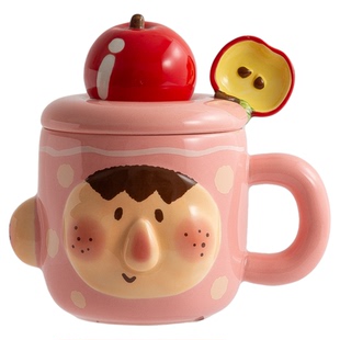 情人节情侣生日礼物女生水杯马克杯带盖勺陶瓷杯子一对高级感新婚