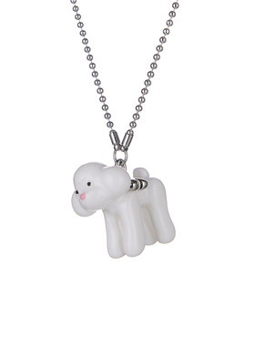 法式可爱泰迪狗狗吊坠毛衣链女