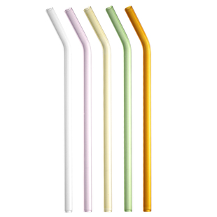 玻璃吸管弯曲非一次性耐热玻璃彩色奶茶咖啡儿童长吸管水杯子配件