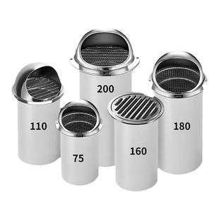 不锈钢风帽外墙出风口110排气罩160PVC 75透气帽200管50通气防风