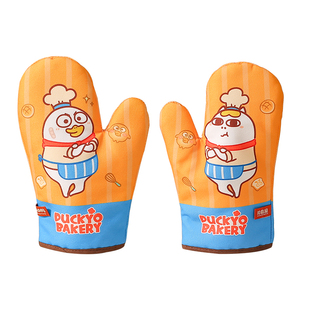 川岛屋小刘鸭厨房隔热手套耐高温防烫加厚微波炉烤箱专用烘焙手套