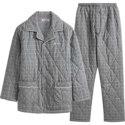 美标特价清仓夹棉三层睡衣套装