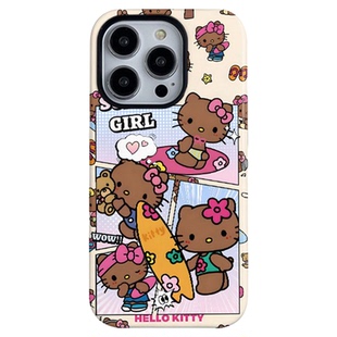 iphone17手机壳磁吸HelloKitty冲浪凯蒂猫全包防摔苹果16promax卡通少女心可爱风15软硬壳14plus新款磨砂支架