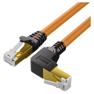 斯格八类弯头网线90度水晶头L形8类万兆网络线工业纯铜双屏蔽线