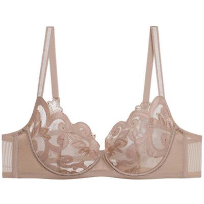 爱慕25夏霓裳内衣女3/4轻薄杯大胸显小刺绣透气文胸AM13A731