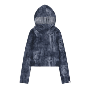 aespa winter同款nasty fancy club连帽长袖T恤女秋季防晒衫上衣