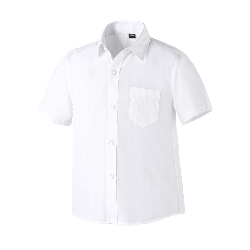儿童夏季纯棉短袖白衬衫校服