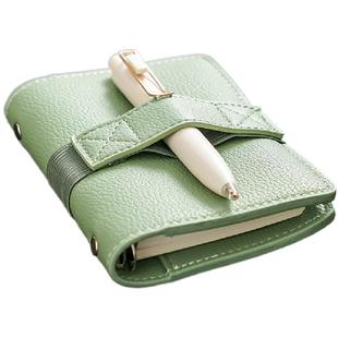 鹿羊纹皮质m5活页手账本随身便携小巧笔记本本子可拆卸简约ins风旅游手帐本学生高颜值日记本空白网格记事本