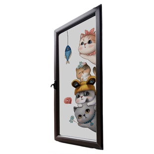 全遮光贴纸卫生间窗户防走光浴室玻璃磨砂贴膜静电防偷窥猫咪窗纸