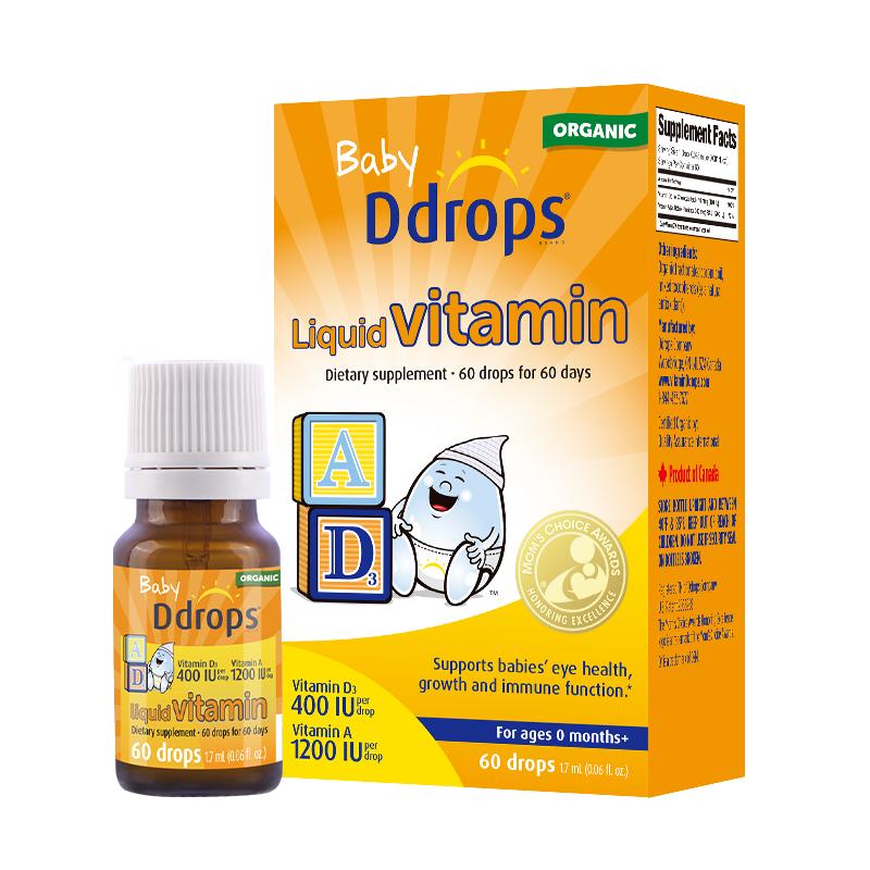 Ddrops滴卓思旗舰店维生素AD(400iu/600iu)滴剂宝宝D3婴幼儿AD
