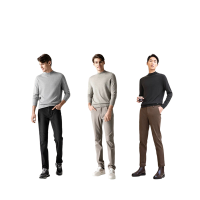 可机洗纯羊毛黑科技半高领针织衫