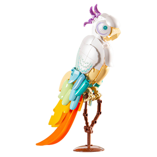 野想积木 繁花鹦鹉拼装玩具益智模型组装拼搭 家居摆件礼物女孩男