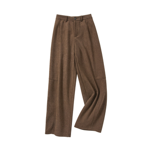 YANGLE_灯芯绒休闲裤女2025新款冬季复古老钱慵懒加厚宽松直筒裤