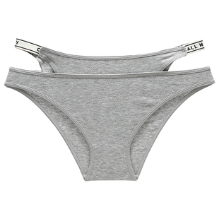 六只兔子运动风内裤女抑菌纯棉底裆性感镂空腰头三角裤中腰短裤头