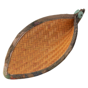 器想缎面藤编竹编云纱茶则茶荷竹制手工茶拨分茶中式茶道六君子