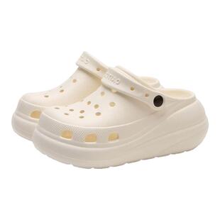 细细条 足弓洞洞鞋女EVA增高厚底夏网红海边度假沙滩凉鞋包头拖鞋