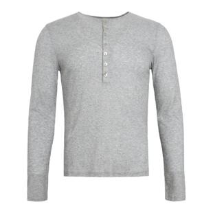 VERY FEWEST 禁欲系天丝慵懒感亨利领长袖T恤中性轻盈透感打底衫