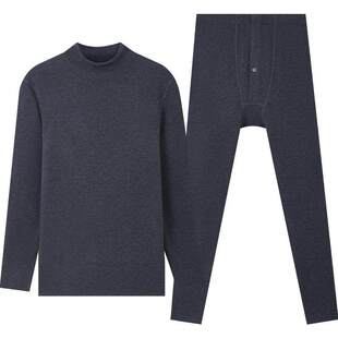 三枪热力弹保暖内衣女羊毛蚕丝抗菌加绒加厚半高领男士套装本命年