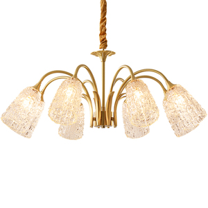 美式轻奢客厅吊灯简约欧式书房灯高级感法式复古全铜卧室餐厅灯具