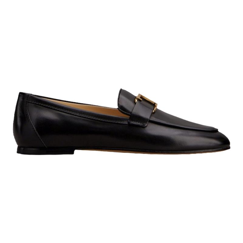 TOD'S官方正品女士TIMELESS大T扣皮革休闲乐福鞋女鞋
