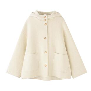 mc2米白双面羊毛气质呢大衣女短款冬新款时尚连帽温柔初冬穿搭