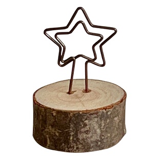 创意复古桌面立式便签夹留言夹摆件木质铁艺夹子照片卡片夹便条夹