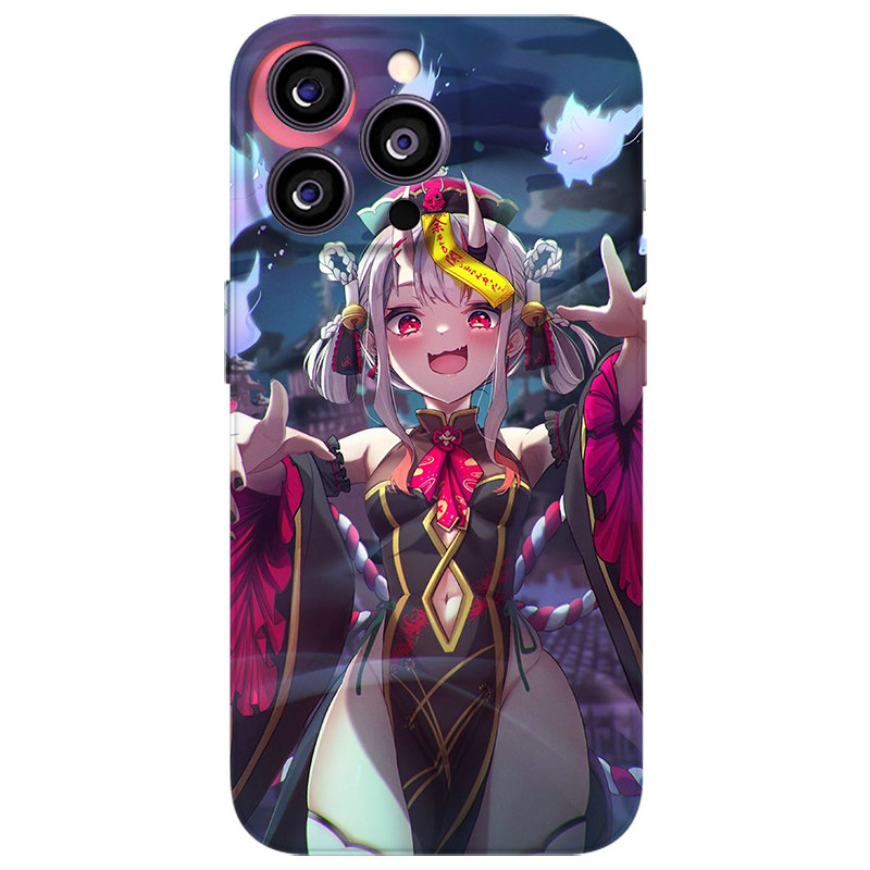 可爱百鬼绫目少女插画手机壳适用于苹果17E动漫VIVO华为OPPO二次元16小米15菲林Air磁吸iPhone17ProMax保护套