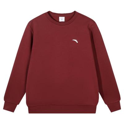 安踏男童加绒长袖红色中大童卫衣