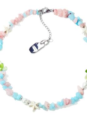 GetEmON原创高级感多巴胺天然珍珠碎石拼接男女串珠锁骨项链