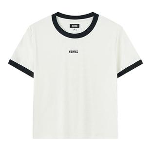 KSWISS盖世威T恤女夏季百搭休闲经典简约舒适圆领短袖T恤199952