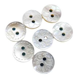 天然贝壳纽扣女款两眼雕花衬衫毛衣扣开衫贝壳扣子贝母扣连衣裙扣