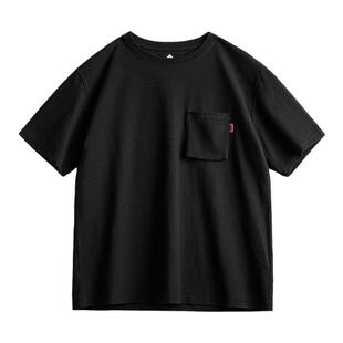 马登工装 美式复古趣味字母印花短袖T恤撞色针织圆领打底衫男夏季