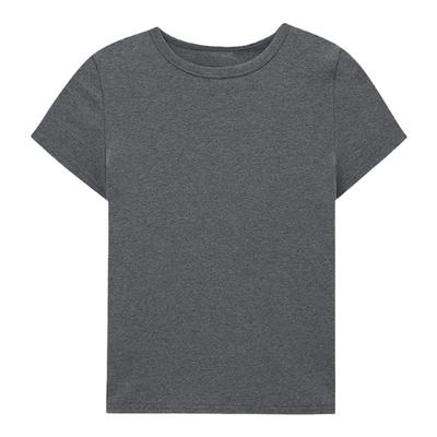 AIRHOOD 正肩基础款纯色圆领短袖T恤女2025夏季新款修身显瘦上衣