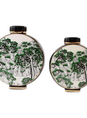 【特价】新中式摆件罐子酒柜博古架样板房装饰品宋代陶瓷瓷器客厅