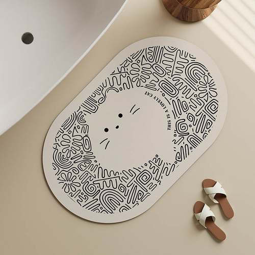 奶油风可爱浴室地垫防滑垫子厕所进门卫生间硅藻吸水可擦泥脚免洗