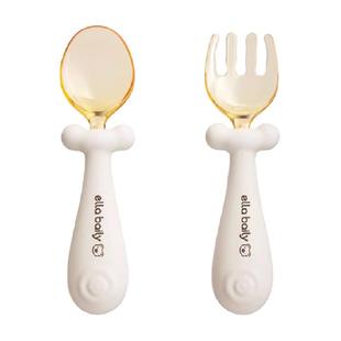 ELLABAILY硅胶叉勺宝宝吃饭训练勺子自主进食辅食工具儿童餐具