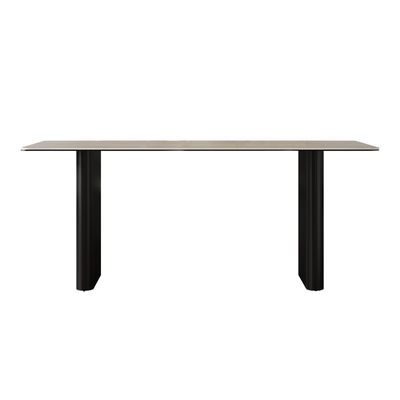 吉诺威洞石岩板长方形吃饭桌子