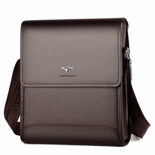 帅桐袋鼠男包2025新款真皮通勤包牛皮小背包大容量时尚单肩斜挎包