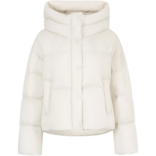 【云朵零压】衣香丽影短款泡芙羽绒服女2025冬装新款黑色连帽外套