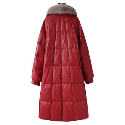 皮衣中长款气质水貂毛领90白鸭绒