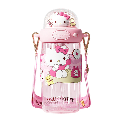 hellokitty水杯女生高颜值夏天吸管杯子新款可爱便携学生水壶礼物