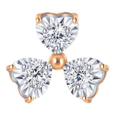 周生生炫幻三叶草钻石耳环单只