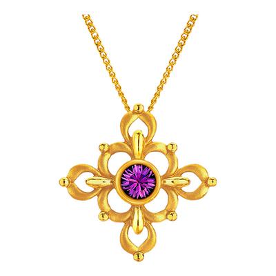 justgold鎮金店歌德十架吊坠黄金